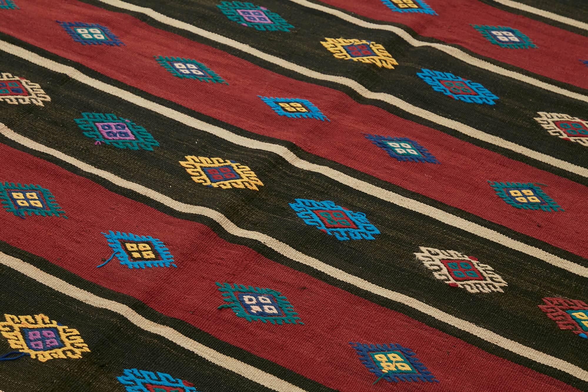 Turkish Handmade Vintage Anatolian Kilim 170 cm x 320 cm