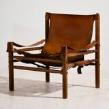 Hungarian calf leather lounge chair
