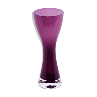 Scandinavian cranberry glass vase