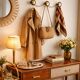 Vintage 1960 gold-plated coat rack with 3 hooks - 45 x 7 cm