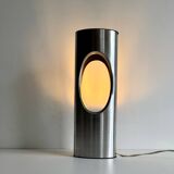 Vintage table lamp, aluminum, France 1970