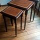 Wood and leather nesting table