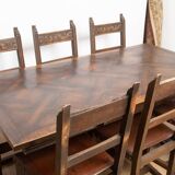 Large solid wood table with Spanish Renaissance extension