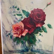 Huile sur toile, nature morte, F.Rembert