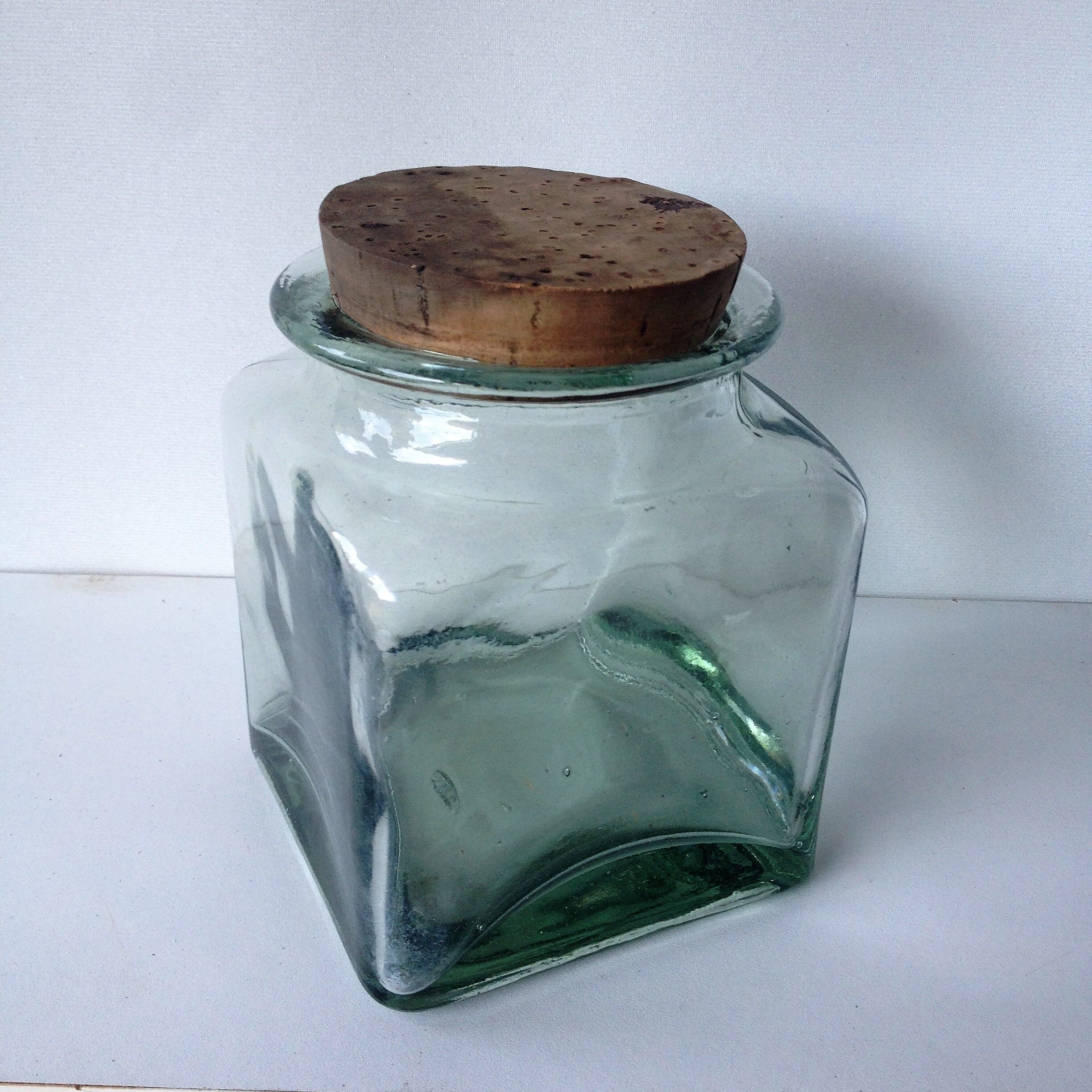 Square glass jar