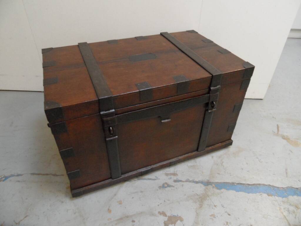 Antique wooden travel  chest