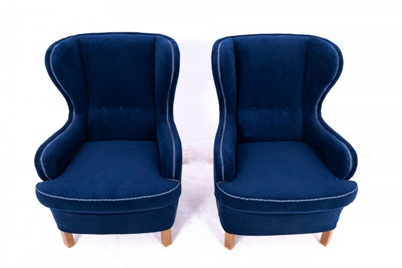 Wingback armchairs, Northern Europe, mid-20th century.