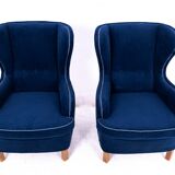 Wingback armchairs, Northern Europe, mid-20th century.