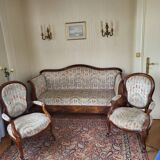 Voltaire Louis Philippe sofa and 2 armchairs, fully restored