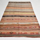 Turkish Anatolian Carpet, Vintage Pattern Rug, 163x259 Cm