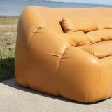 3-seater "space age" sofa, orange imitation leather, 1970s