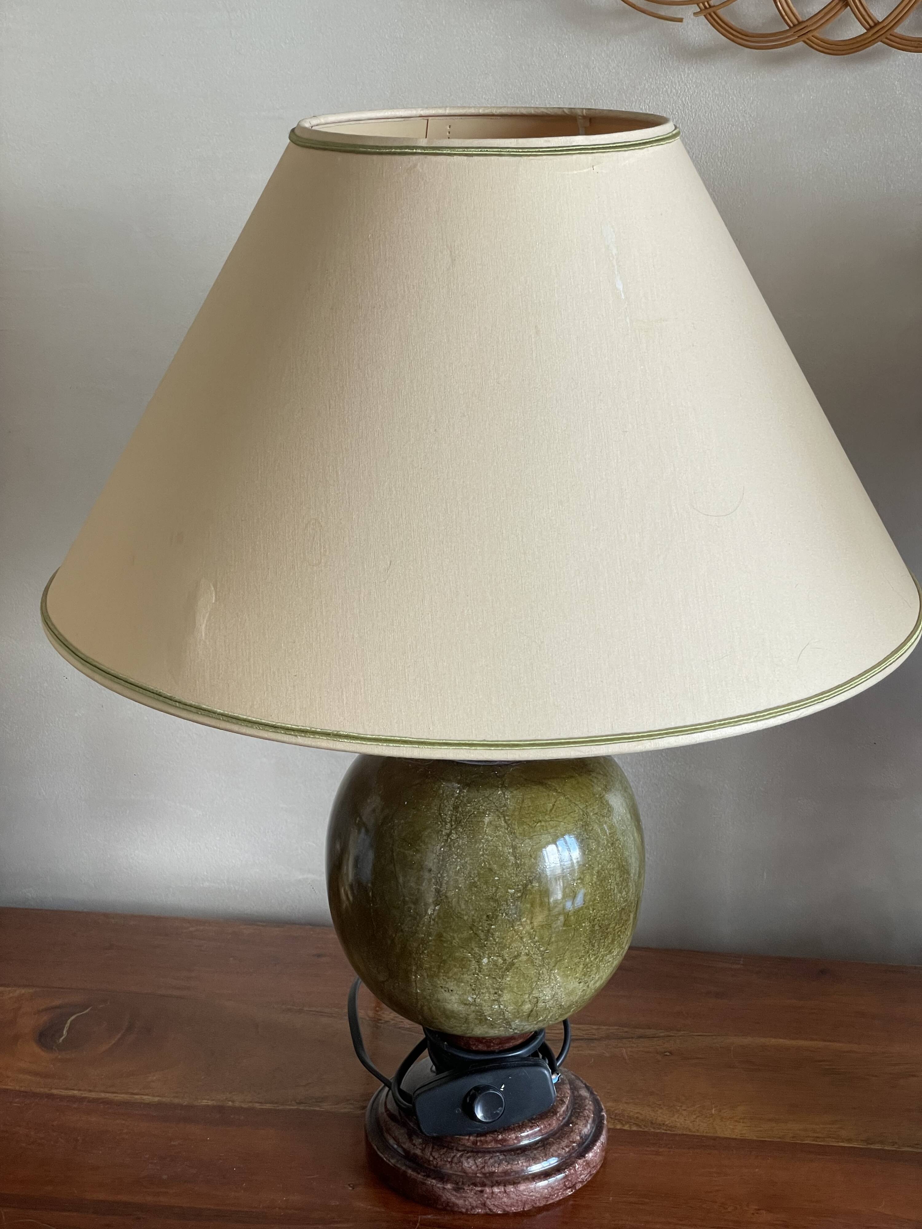 Green marble lamp