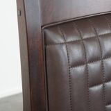 Art Deco armchair with dark brown leather