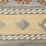 Light Green Striped Vintage Kilim Runner Rug, 63x180Cm