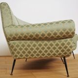 Curved silk sofa by Gigi Radice, 1950