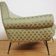 Curved silk sofa by Gigi Radice, 1950