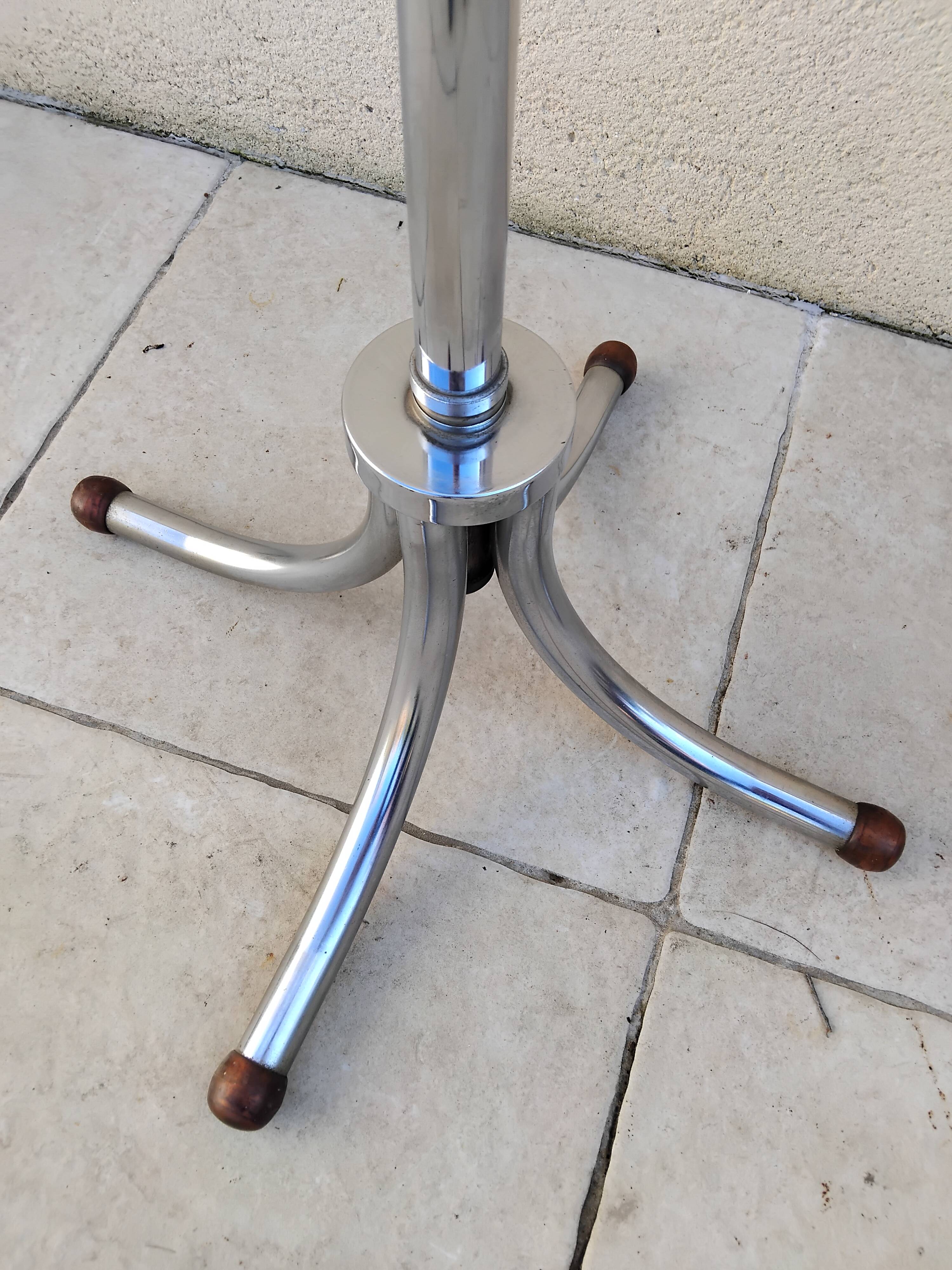 Vintage chrome parrot coat rack from the 60s