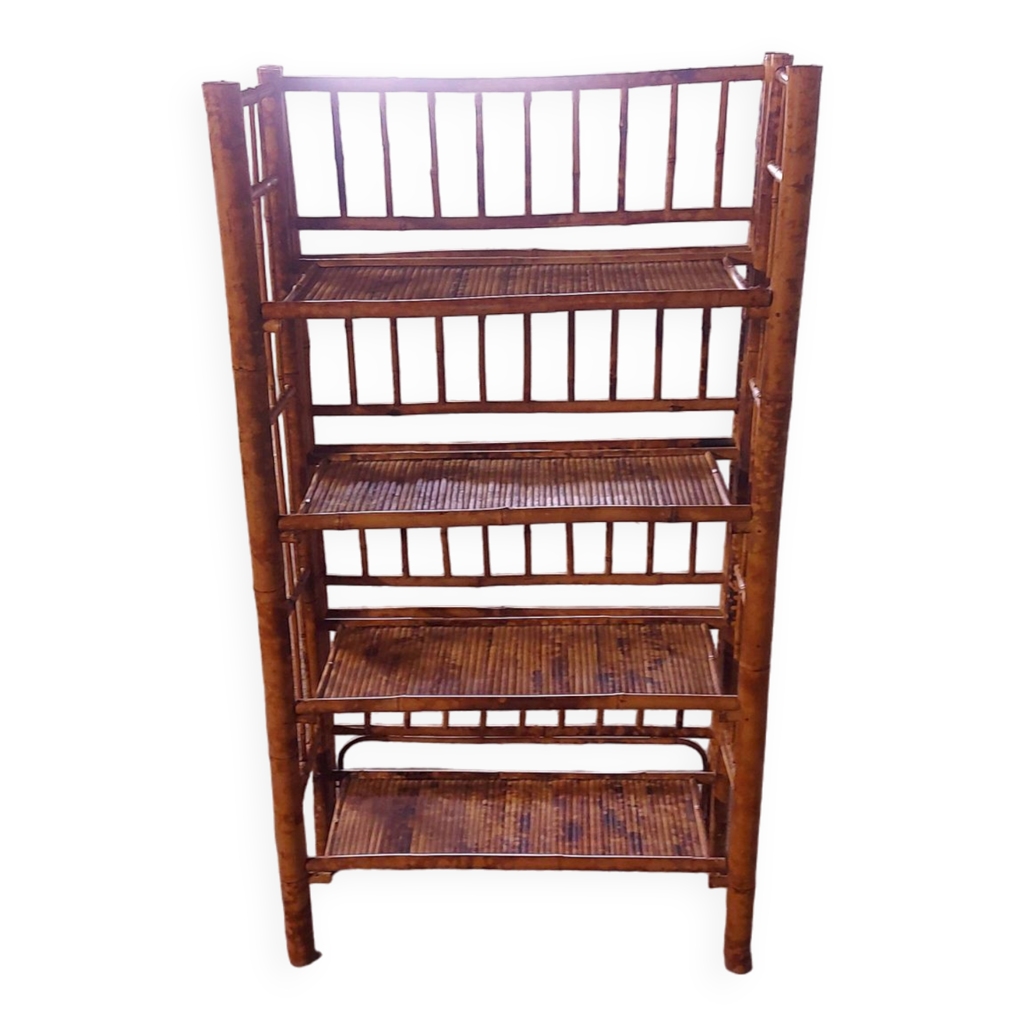 Vintage folding bamboo shelf