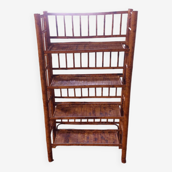 Etagere pliante vintage en bambou