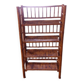 Etagere pliante vintage en bambou