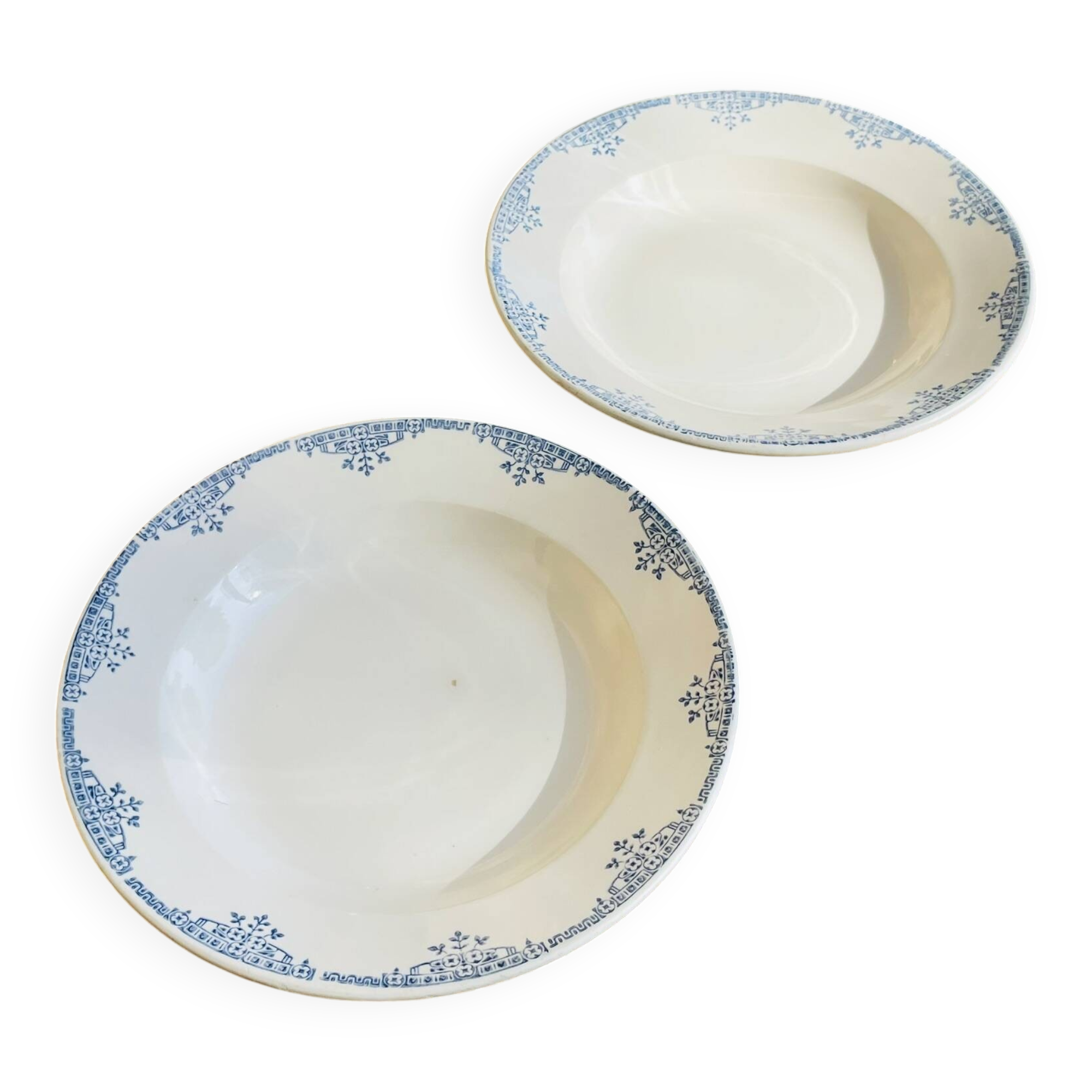Set of 2 deep plates Faiencerie Des Rochers