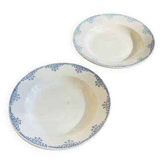 Lot de 2 assiettes creuses Faiencerie Des Rochers