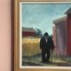 Swedish Oil on panel "man standing" by Svan Grandin, Vintage & Framed 40×38cm