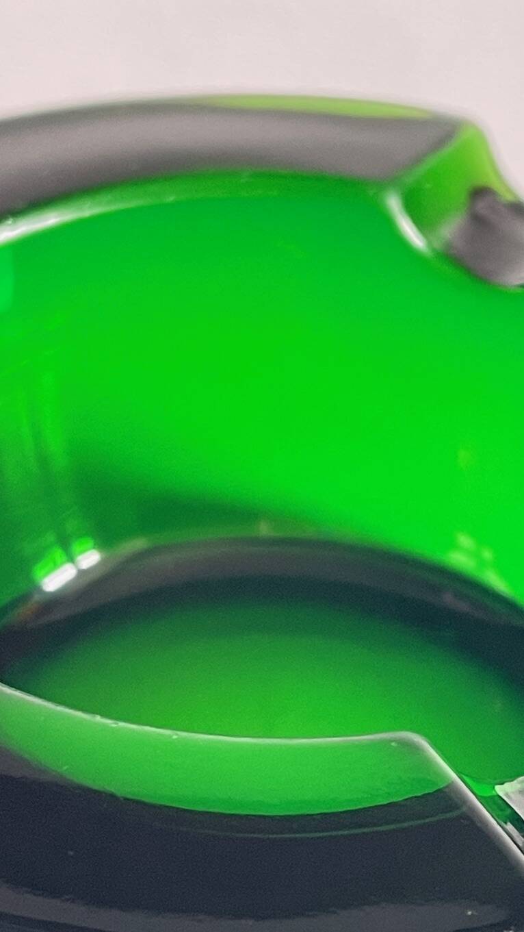 ASH TRAY Green Glass Vintage