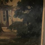 Landscape painting of a house on a summer day by Rapp