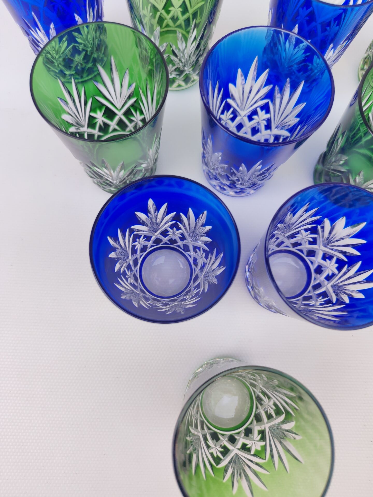 10 crystal goblets from Saint Louis, 1930s.