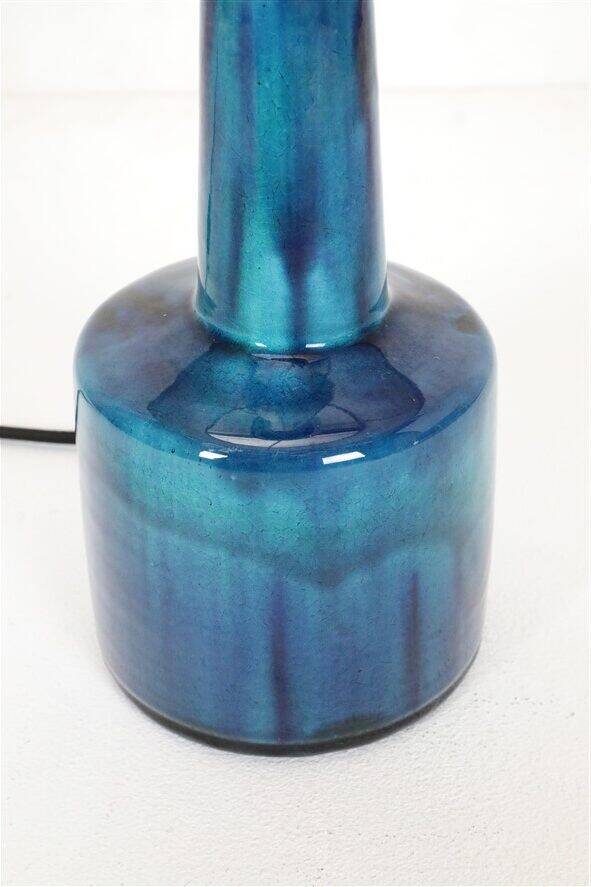 Rare Jørgen Holstein ceramic table lamp / mid-century Danish modern design / lamp / turquoise / 1960s / 1970s