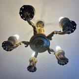 Empire style bronze and copper chandelier, 20th century