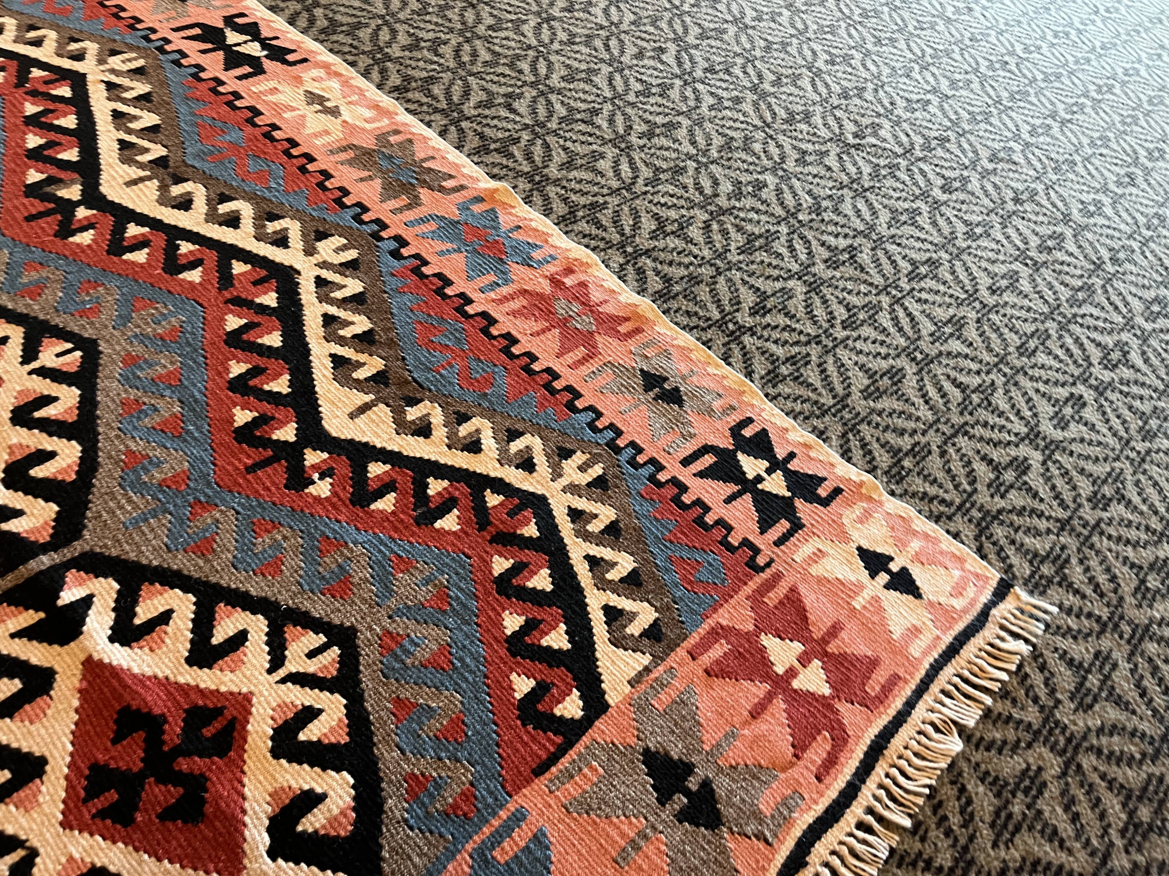 Handmade Colorful Kelim Carpet