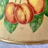 Vintage enamelled sheet metal waste paper basket - peach decor