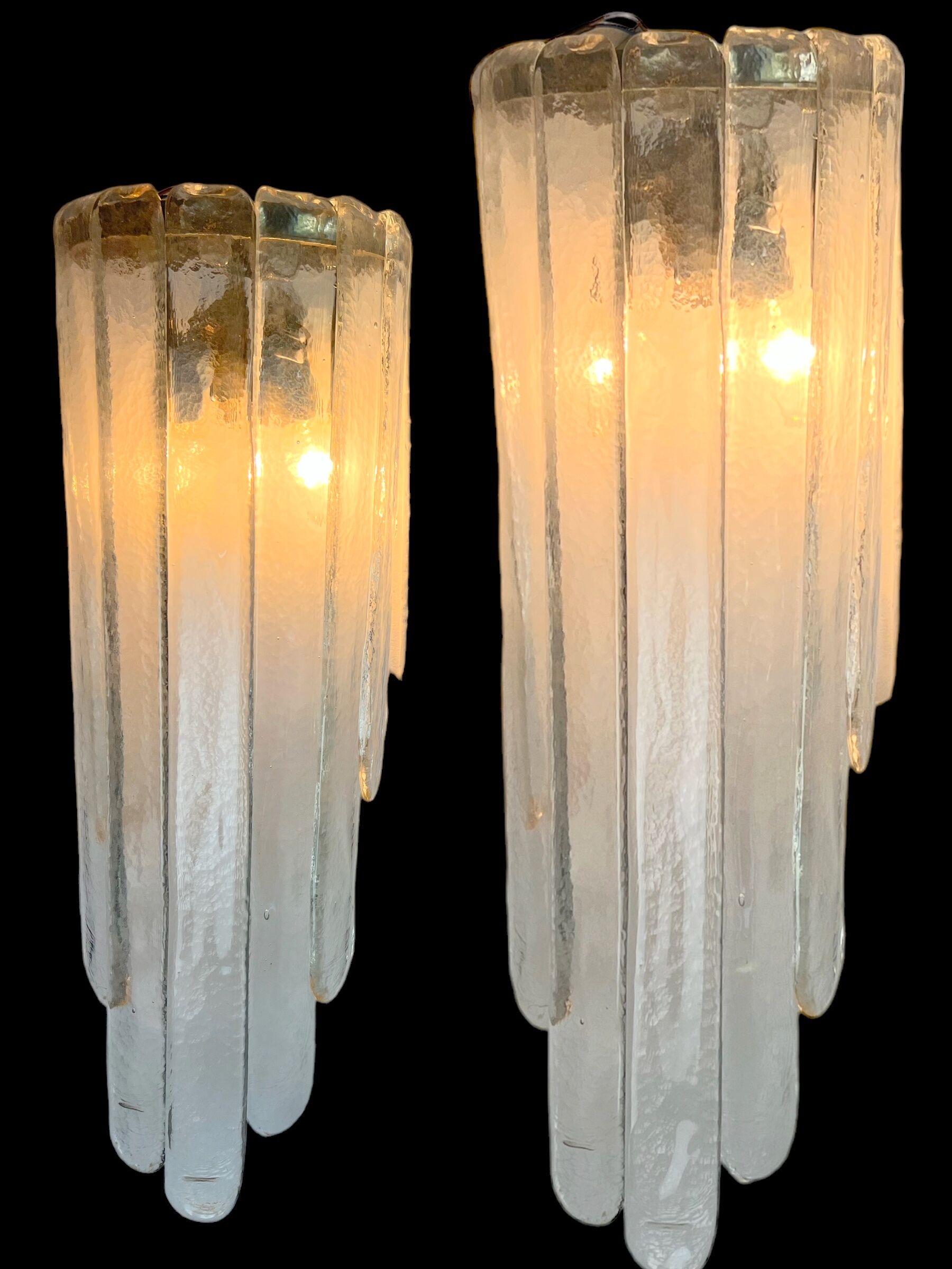 Pair of sconces " called murano waterfall " by carlo nason for mazzega