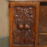 Victorian carved oak revolving library, circa 1880.