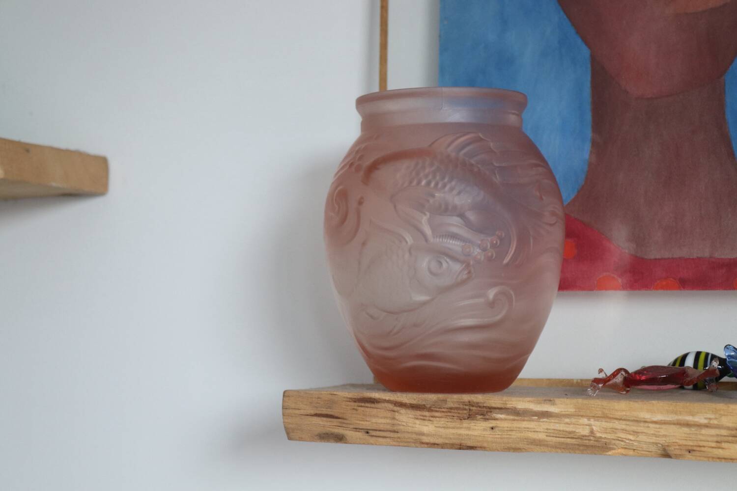 Art Deco vase by Souchon Neuvesel with a fish design.