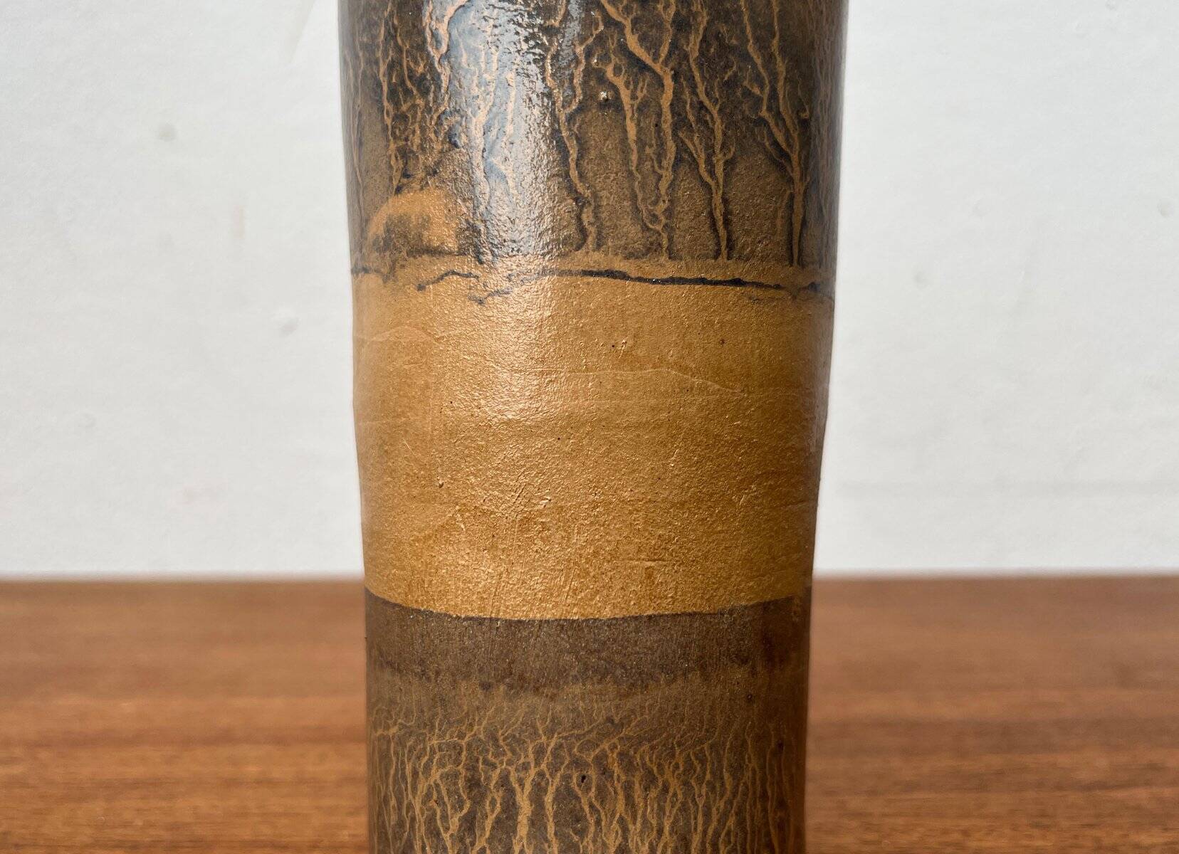 Vintage German brutalist studio pottery vase, 1979