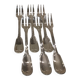 6 silver-plated metal cake forks by Christofle Chinon, 16cm