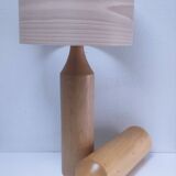 Two designer solid wood "pencil" lamp bases