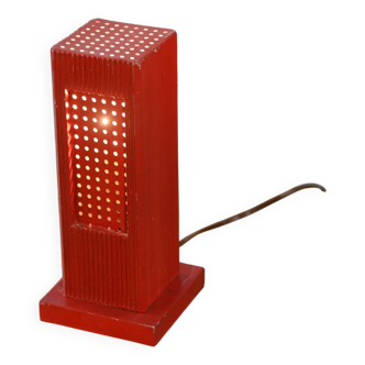 Lampe unique en aluminium laqué rouge, 1970