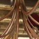 Italian chandelier 10 fires in patinated wrought iron burgundy and gold
