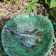 Vintage cabbage leaf earthenware salad bowl