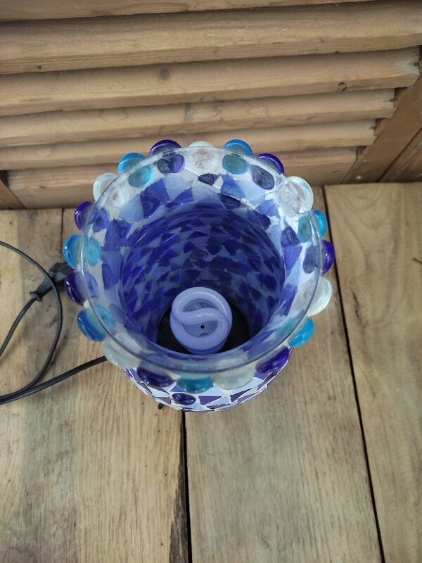 Blue mosaic glass lamp night light dp 0422042