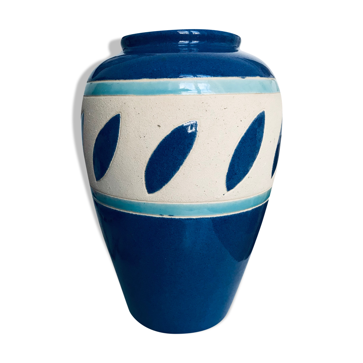 Blue ceramic vase