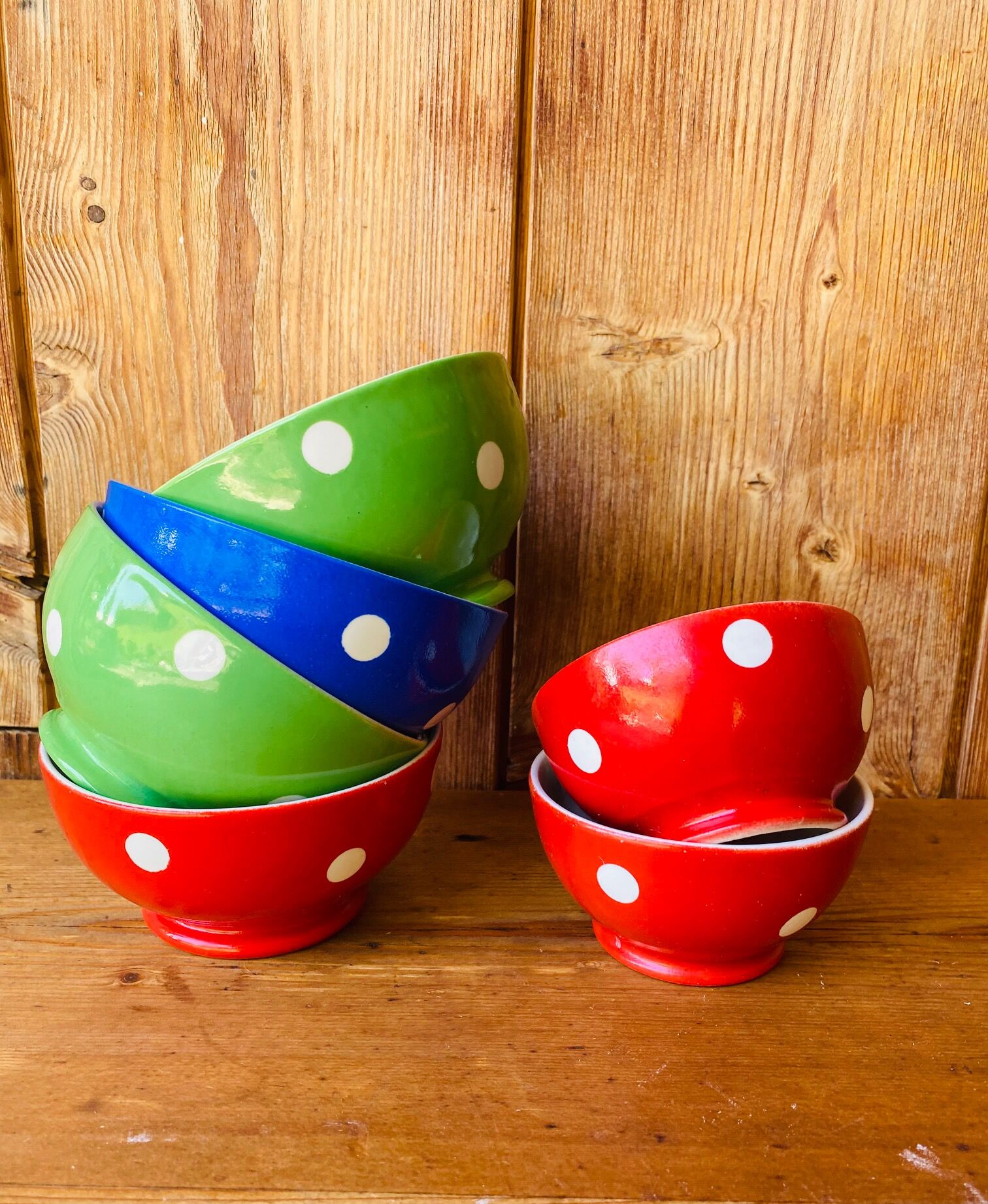 Porcelain bowls Longchamps polka dots