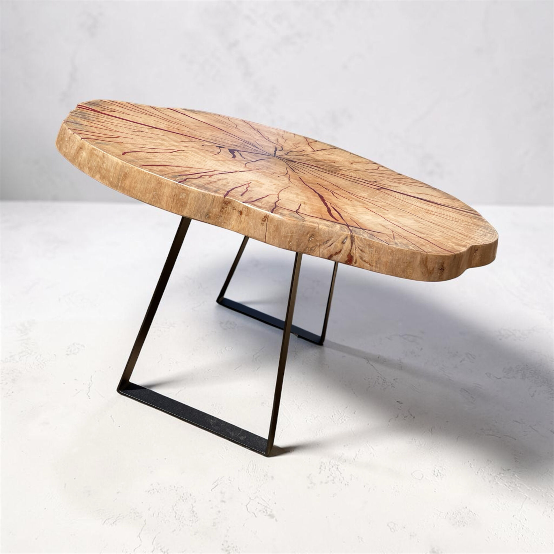 Handcrafted coffee table in solid ash – Unique piece