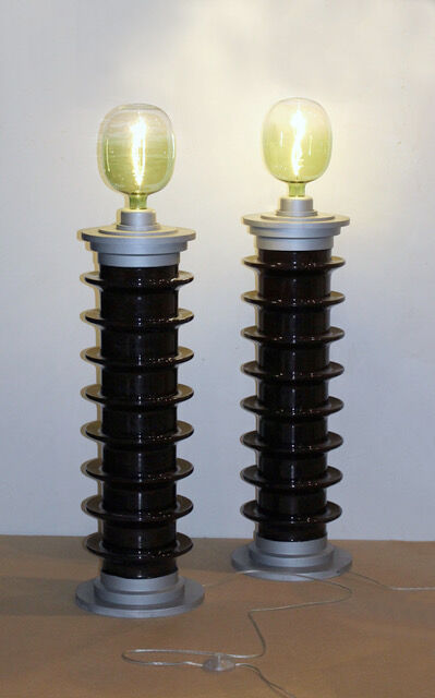 Set of two vintage industrial design lamps