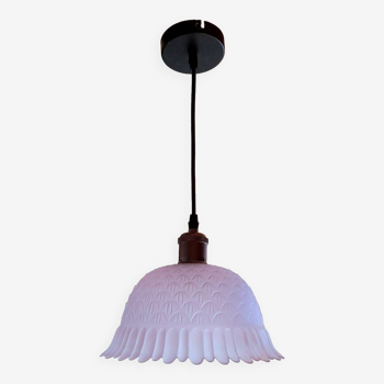 Art deco frosted glass pendant light