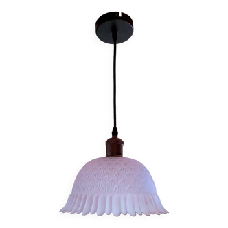 Art deco frosted glass pendant light